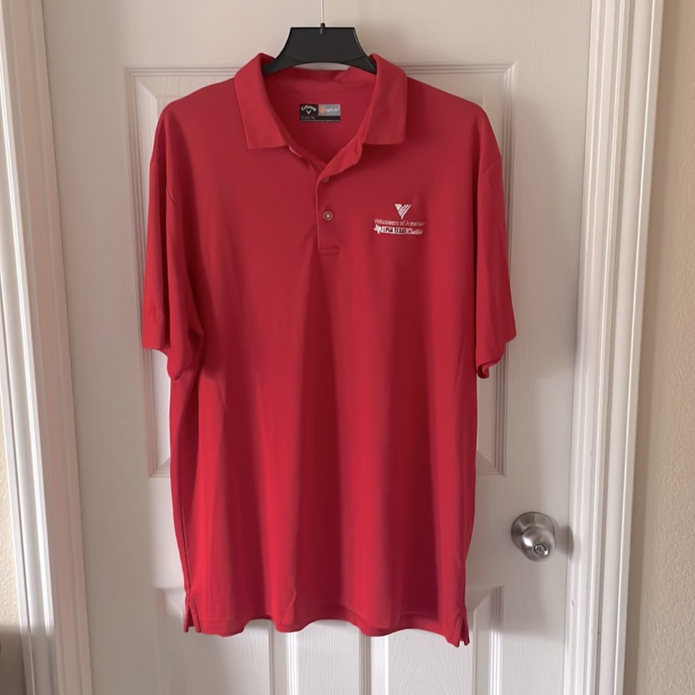 Calloway Opt-Dri Mens Golf Short-Sleeve Polo Shirt Red Size XL LPGA Texas